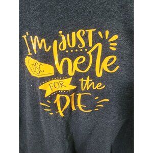 Im Just Here For The Pie Graphic T-Shirt Large Gray Cotton Blend